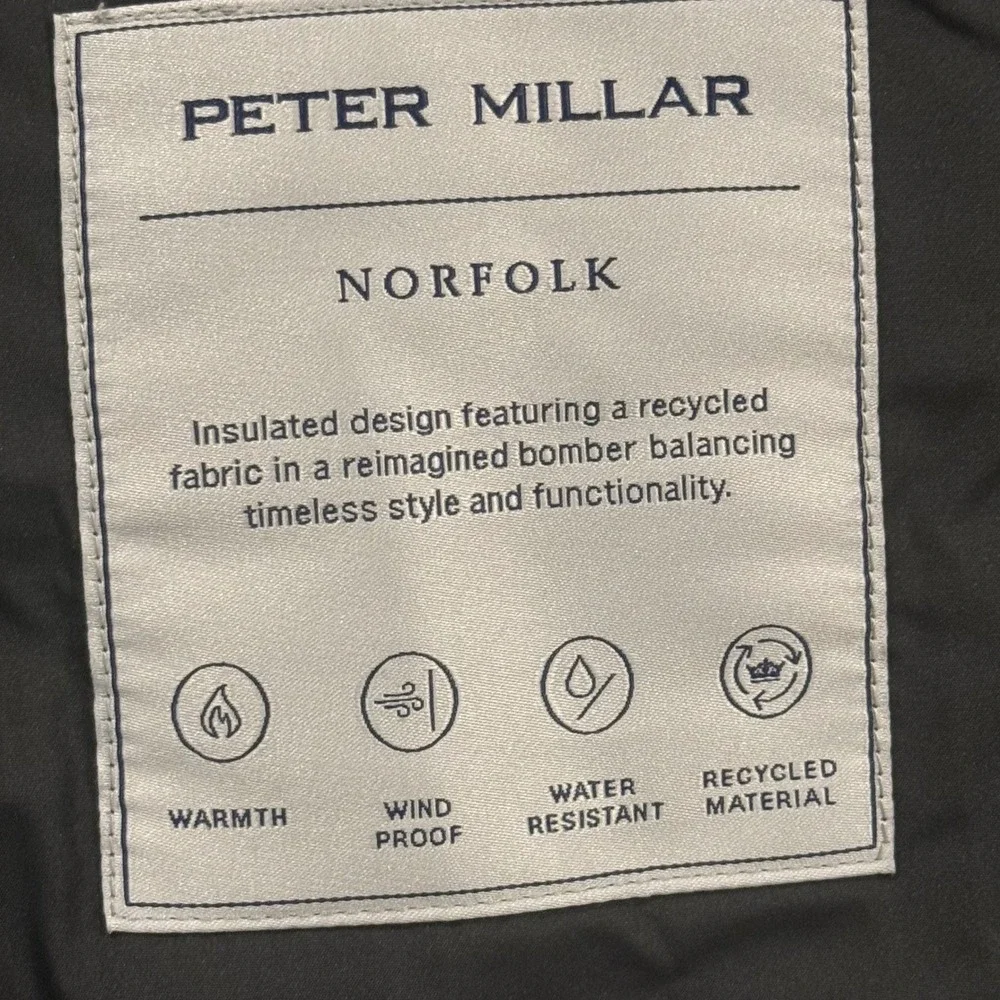 Peter Millar Norfolk‎ Insulated Bomber Jacket Mens XXL Black MF24Z03 NWT $265